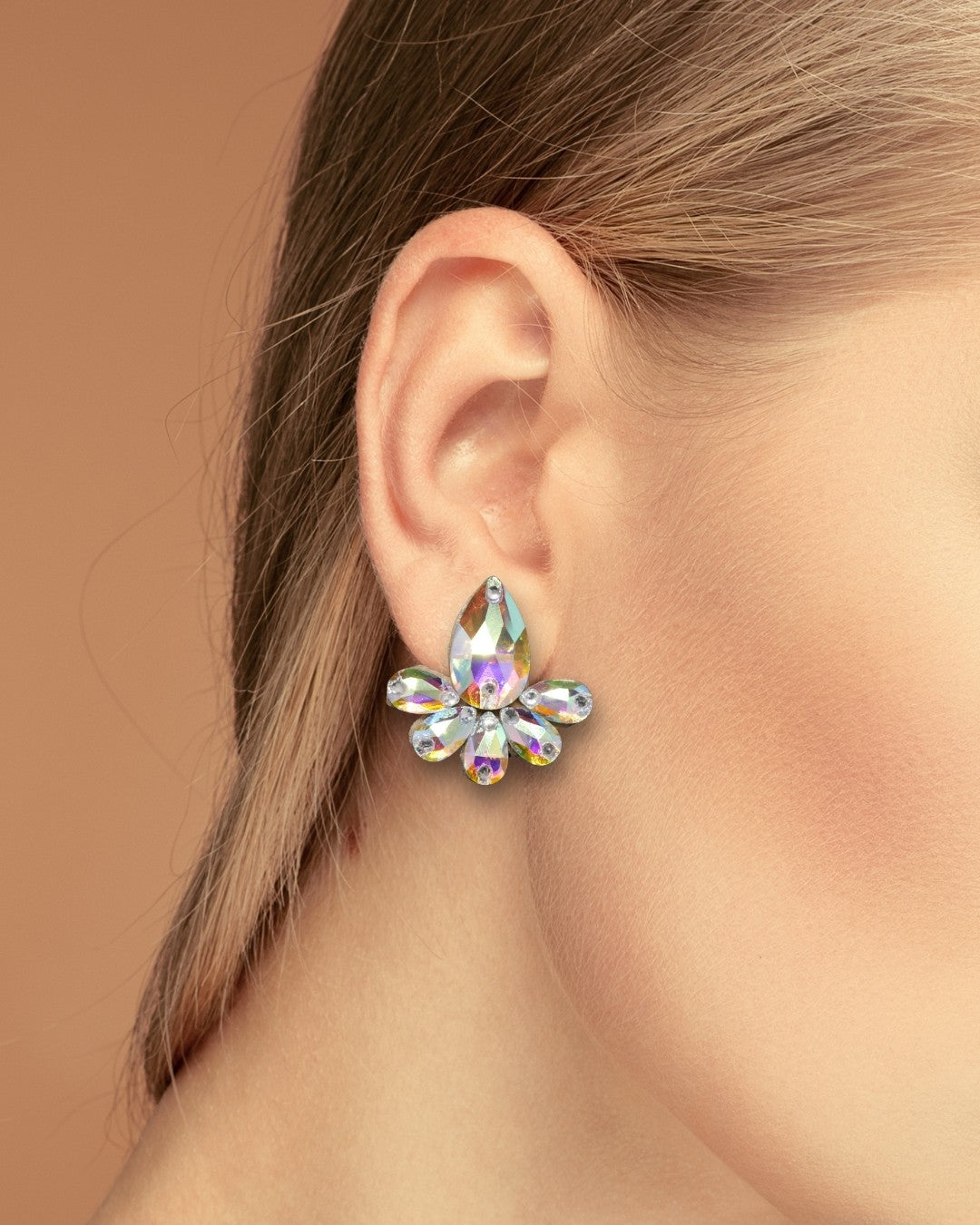 Orecchini "5 Petali"  | Strass Aurora Boreale