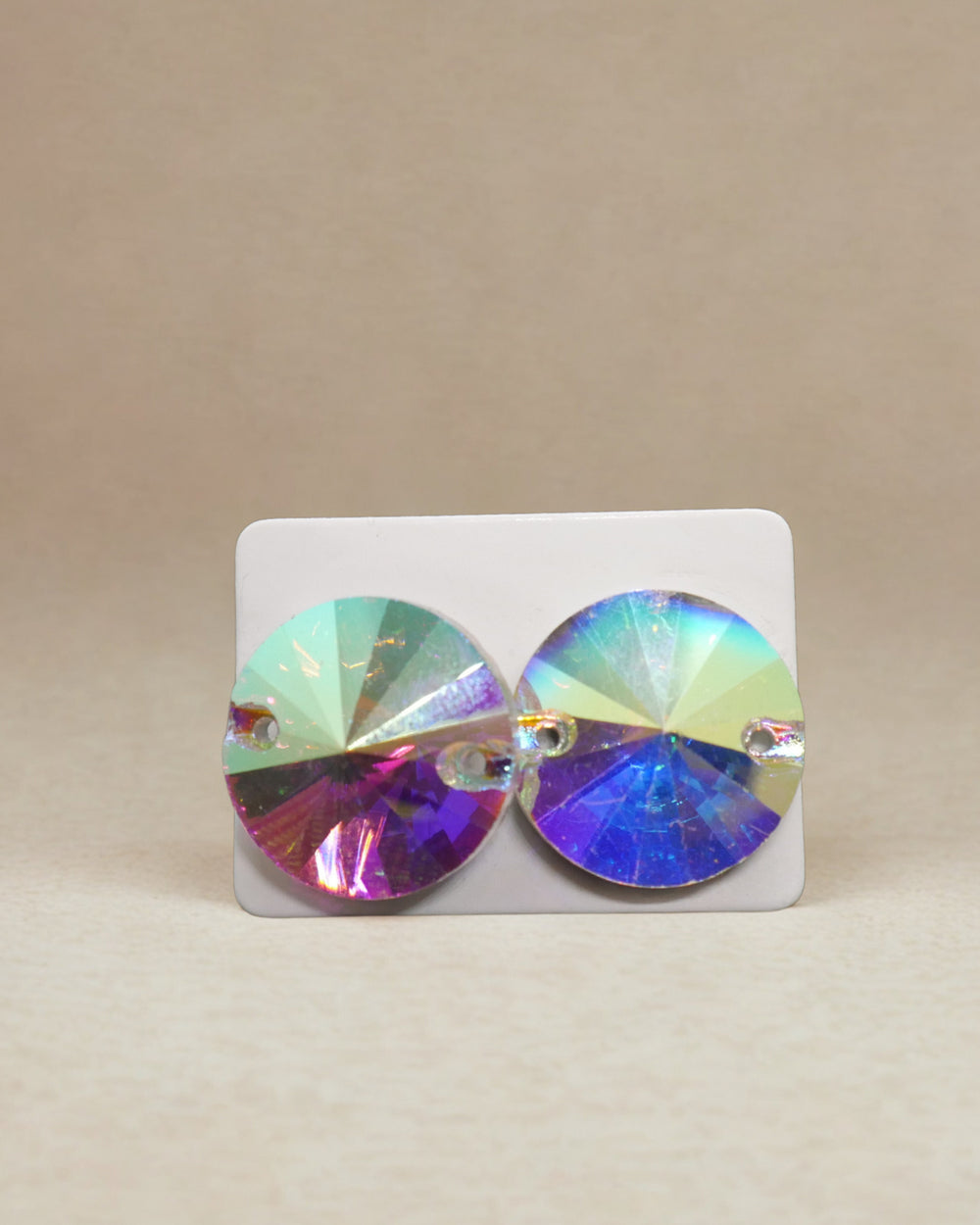Orecchini Tondi Strass Aurora Boreale 18mm per Danza